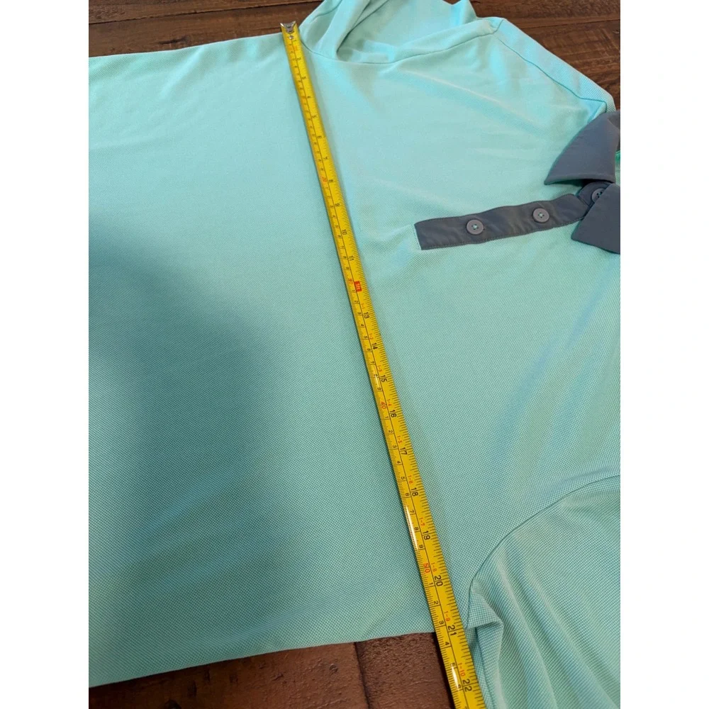 Adidas Climacool Golf Polo Shirt Mens Small Aqua Blue Grey Trim Short Sleeve